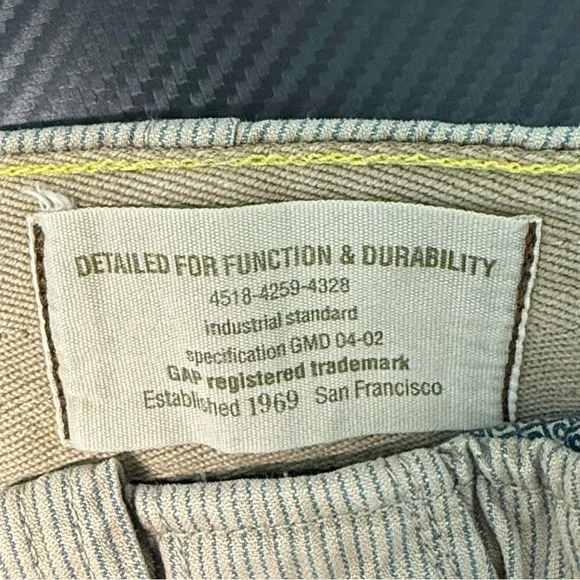 🏷️ GAP Striped Utility Pants Mens S 30-32 Cotton Industrial Workwear NWT - Picture 11 of 11